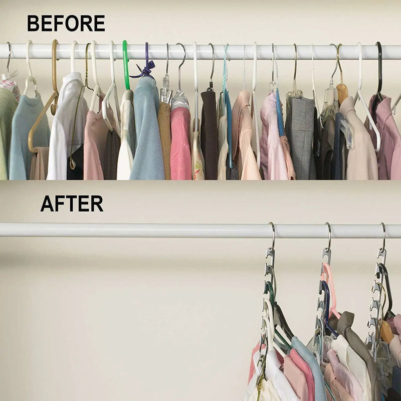 2PCS Space Saver Saving Metal Magic Hanger Clothes Closet Organize Hook by salelink.co.nz