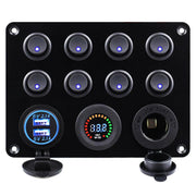 8 Gang Car Auto LED Rocker Switch Panel by salelink.co.nz