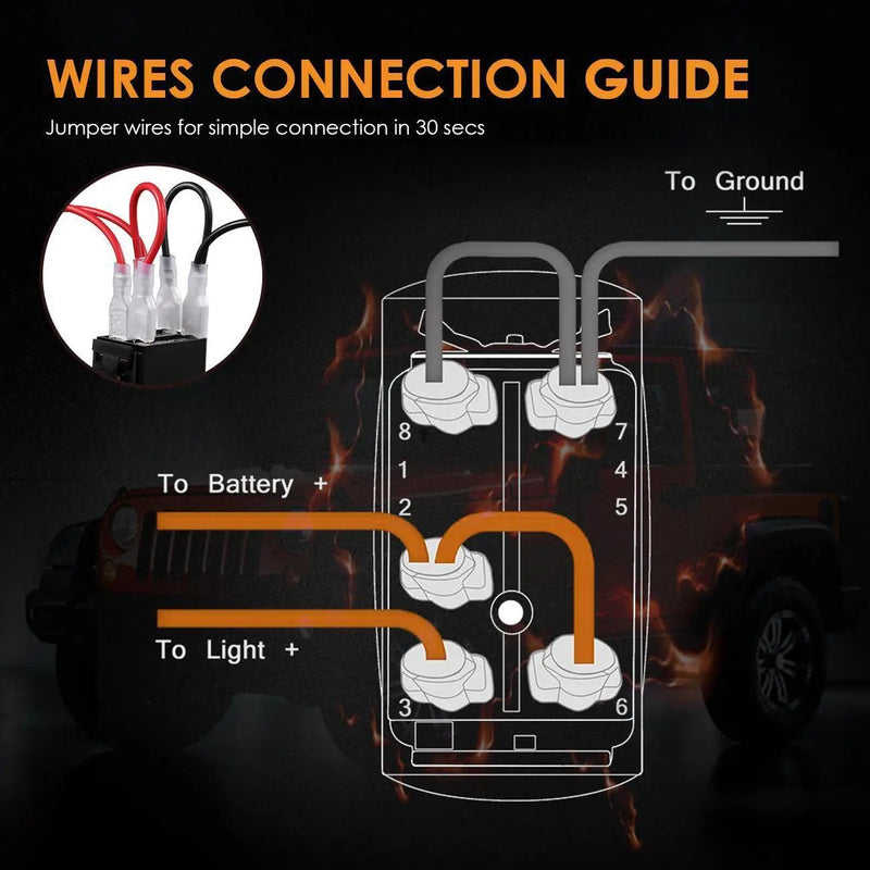 Universal LED Work Light Bar Wiring Loom Harness Kit With fuse and relay For SUV by salelink.co.nz