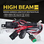 LED HID Wiring Loom Harness Spot Work Driving light bar 12V 40A by salelink.co.nz