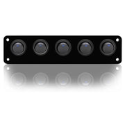 5 Gang Rocker Switch Panel Car Blue LED Circuit Breaker 12V by salelink.co.nz