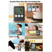BLACK Magnetic Kitchen LCD Digital Timer by salelink.co.nz