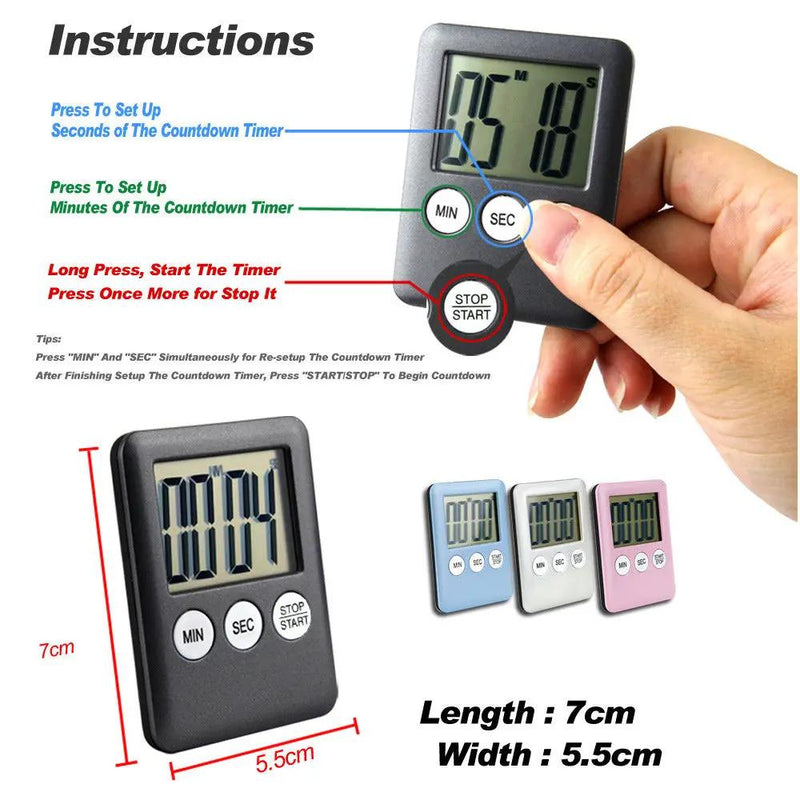 BLUE Magnetic Kitchen LCD Digital Timer by salelink.co.nz