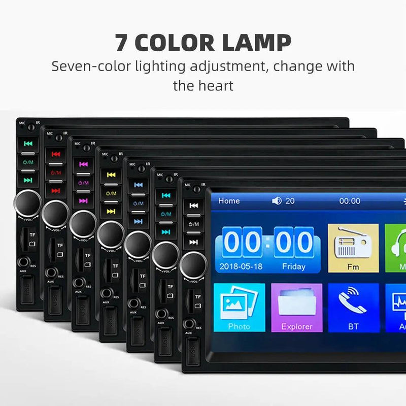 7" Double 2 DIN Bluetooth Head Unit Car Stereo Touch Screen Radio FM/TF/USB/AUX by salelink.co.nz