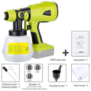 Paint Sprayer HVLP Spray Paint Gun fits Ryobi 18V Battery by salelink.co.nz