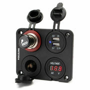12V-24V Dual Car Cigarette Lighter Plug Socket Dual USB Port Charger Voltmeter by salelink.co.nz