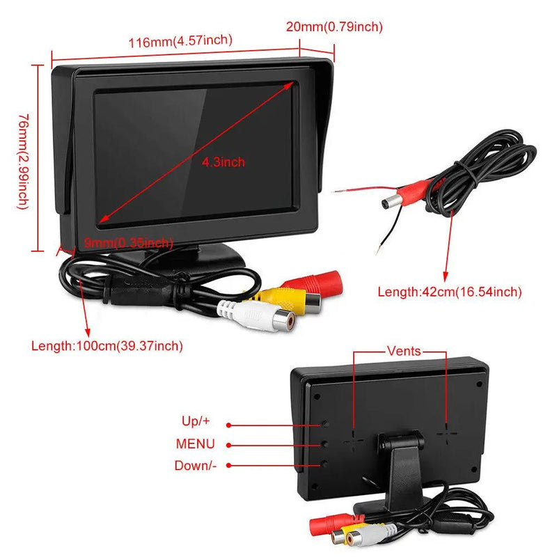 4.3" Monitor Car Reverse Camera Kit Rear View by salelink.co.nz
