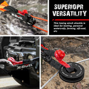 X-BULL Soft Shackle Synthetic Rope Recovery Snatch Ring Block Pulley 35000LBS by salelink.co.nz