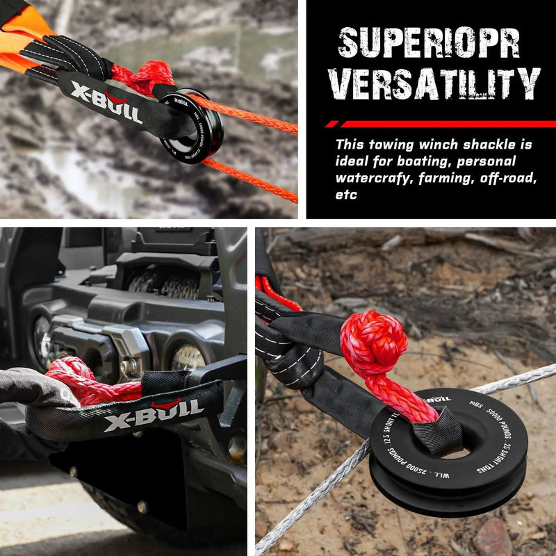 X-BULL Soft Shackle Synthetic Rope Recovery Snatch Ring Block Pulley 35000LBS by salelink.co.nz