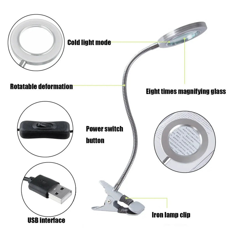 8X Magnifying Lamp Desk Table Magnifier Light by salelink.co.nz