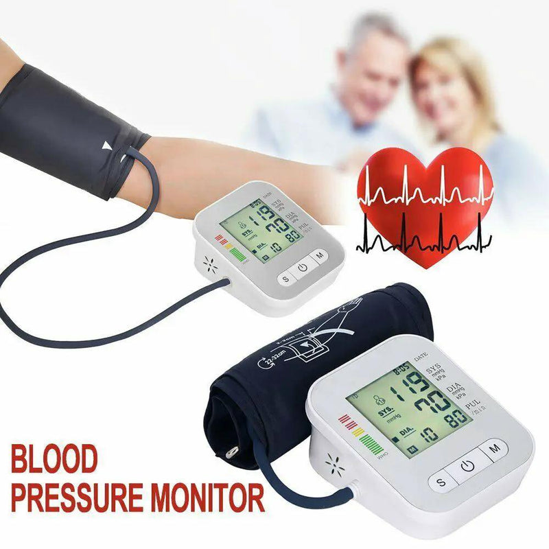Blood Pressure Monitor Upper Arm Automatic BP Machine Monitor Cuff Circumference 22-48cm by salelink.co.nz