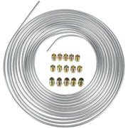 25Ft Roll Coil 3/16''OD Steel Zinc Brake Line Fuel Tubing Pipe Kit & 15 Fittings by salelink.co.nz