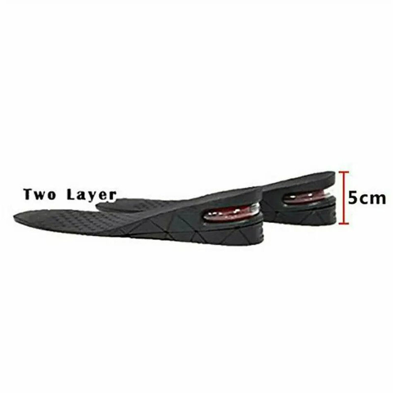 Two Layer 5cm Men Lady Shoe Lift Height Increase Insoles Memory Foam Pads Heel Insert Taller by salelink.co.nz
