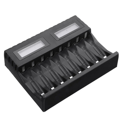 8 Slot Smart Battery Charger for AA/AAA Rechargeable Batteries LCD Display by salelink.co.nz