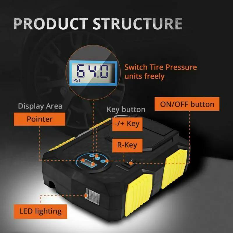 Car Air Compressor Digital Tire Inflator Auto Tyre Pump DC 12V 100PSI by salelink.co.nz