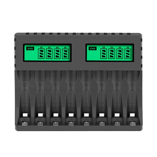 8 Slot Smart Battery Charger for AA/AAA Rechargeable Batteries LCD Display by salelink.co.nz