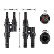 2 To 1 T Branch Cable Connectors Solar Panel PV Connector Male and Female by salelink.co.nz