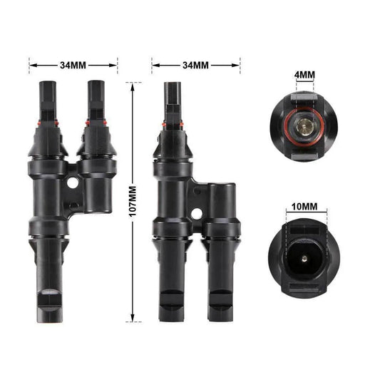 2 To 1 T Branch Cable Connectors Solar Panel PV Connector Male and Female by salelink.co.nz