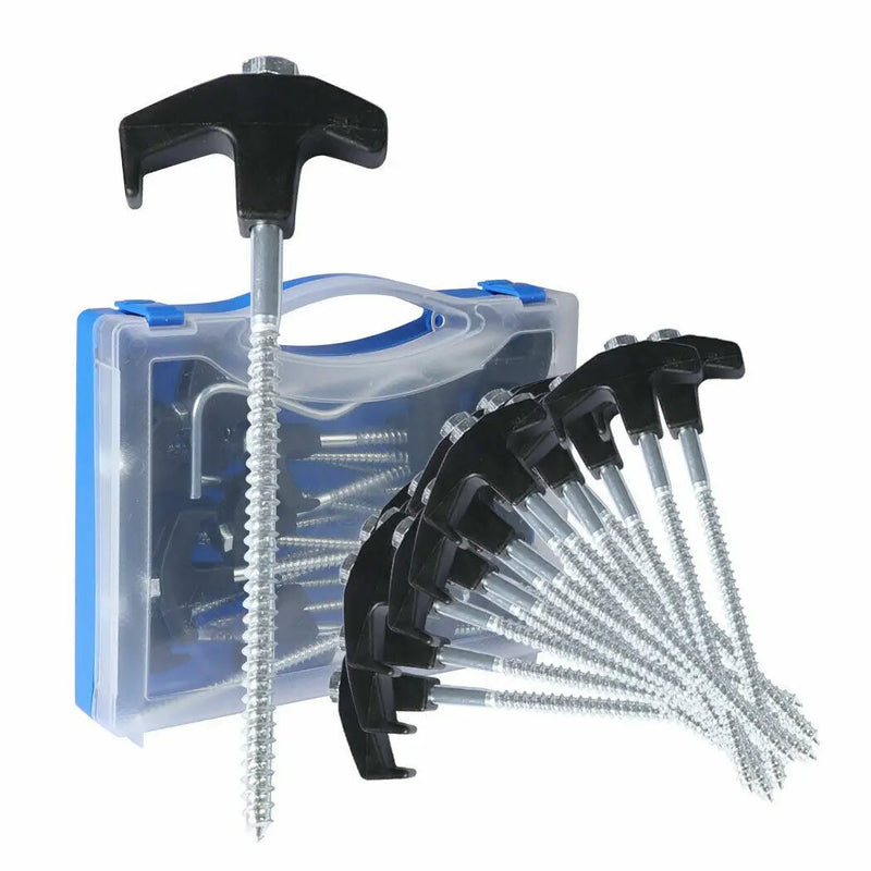 20x Camping Tent Pegs Heavy Duty Screw Steel In Ground Camping Outdoor Stakes by salelink.co.nz