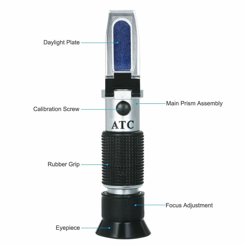 Brix Refractometer ATC 0-32% Specific Gravity Hydrometer For Homebrew Beer Wort by salelink.co.nz