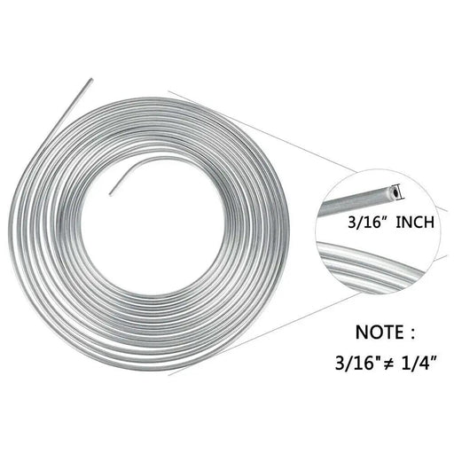 25Ft Roll Coil 3/16''OD Steel Zinc Brake Line Fuel Tubing Pipe Kit & 15 Fittings by salelink.co.nz