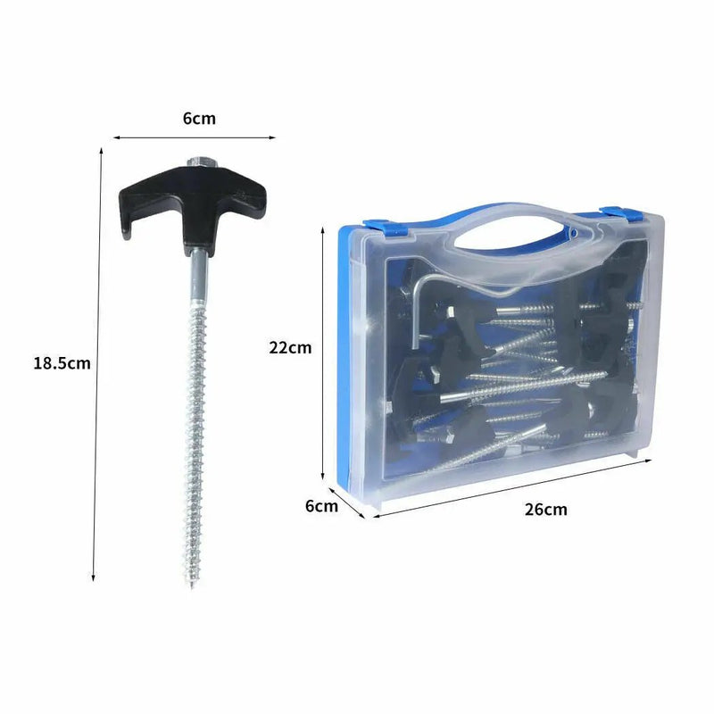 20x Camping Tent Pegs Heavy Duty Screw Steel In Ground Camping Outdoor Stakes by salelink.co.nz