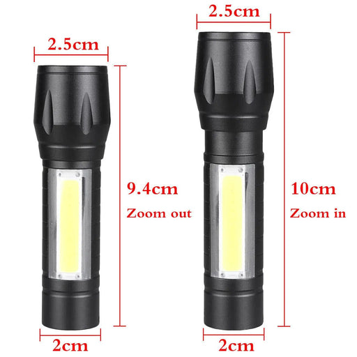 COB LED Mini Flashlight Torch Zoom by salelink.co.nz