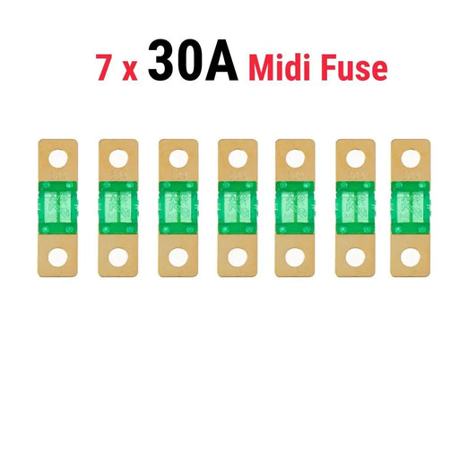30A MIDI FUSE KIT 4 ANS Holder 7 x 30 AMP Fuses to suit Redarc BCDC Dual Battery by salelink.co.nz