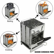 20x20x35cm Camping Stove Camp Wood BBQ Grill by salelink.co.nz