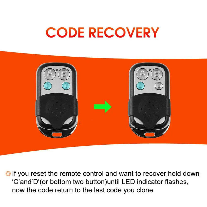 1x Universal Replacement Garage Door Gate Car Cloning Remote Control Key Fob by salelink.co.nz