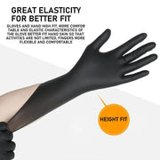 100x Disposable Nitrile Gloves Latex Powder Free Black Large by salelink.co.nz