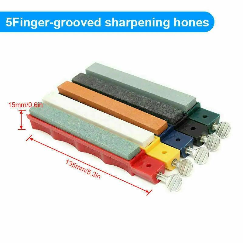 Professional Wide Kitchen Knife Sharpener Fix-angle Sharpening System 5 Stone by salelink.co.nz