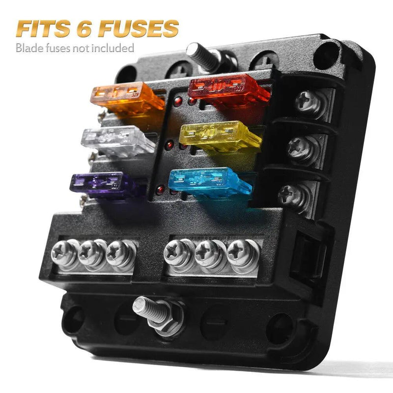 6-Way Blade Fuse Block Box Holder by salelink.co.nz