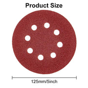 160PCS Sanding Discs 40-800 Grit Pads 125mm Hook&Loop 8 Hole Orbital Sandpaper by salelink.co.nz