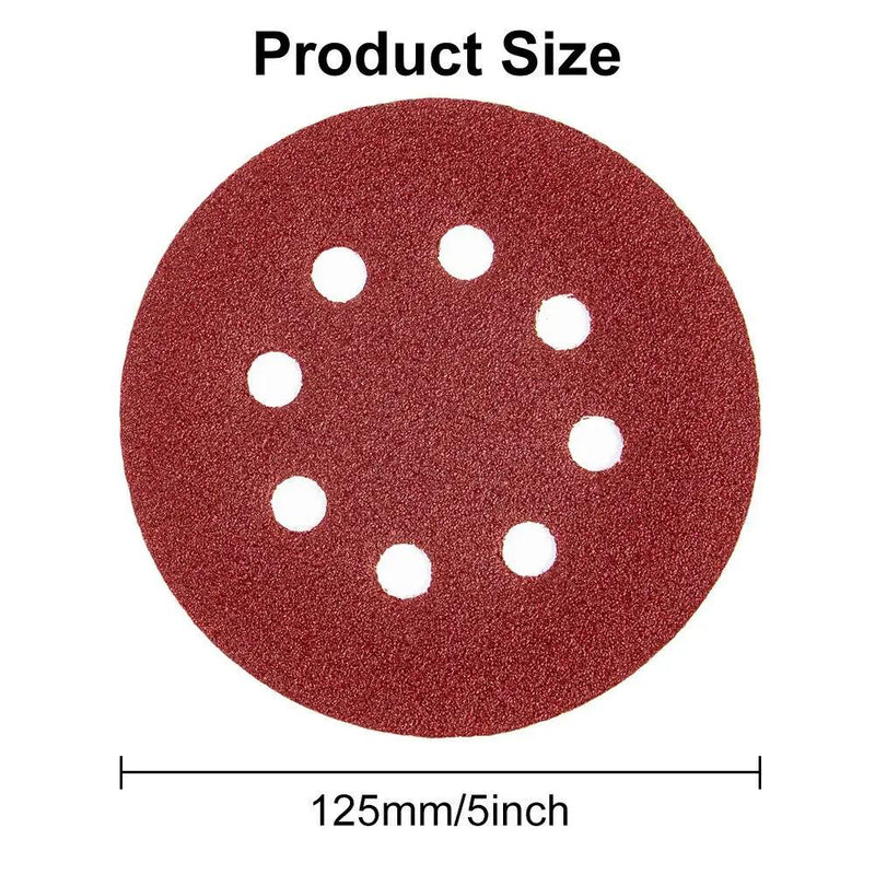 160PCS Sanding Discs 40-800 Grit Pads 125mm Hook&Loop 8 Hole Orbital Sandpaper by salelink.co.nz