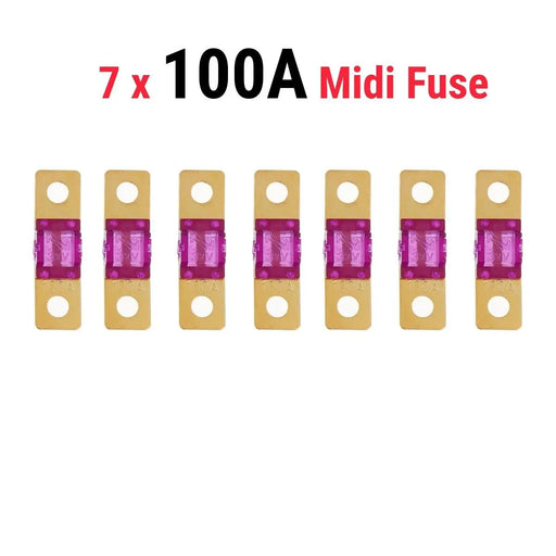 100A MIDI FUSE KIT 4 ANS Holder 7 x 100 AMP Fuses to suit Redarc BCDC Dual Battery by salelink.co.nz