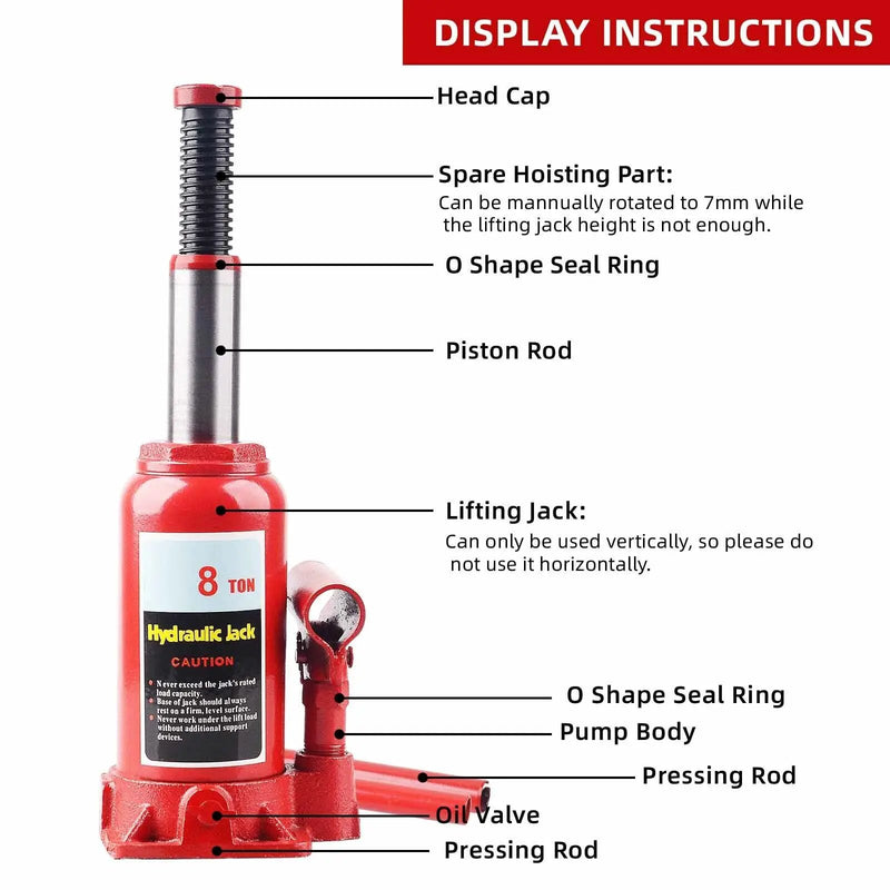 8 Ton Hydraulic Bottle Jack by salelink.co.nz