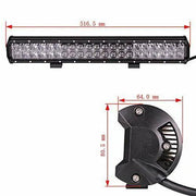 10D 20inch 126W CREE LED Light Bar Spot Flood Combo + 23inch Black Number Plate by salelink.co.nz