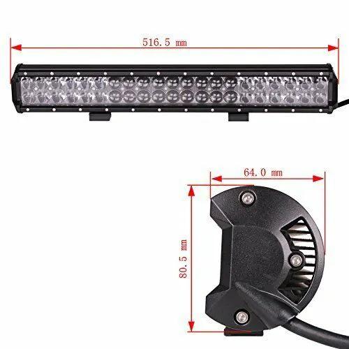 10D 20inch 126W CREE LED Light Bar Spot Flood Combo + 23inch Black Number Plate by salelink.co.nz