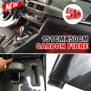 5D 1.51M x 50cm Gloss Black Carbon Fibre Fiber Vinyl Car Wrap Air Release Film by salelink.co.nz