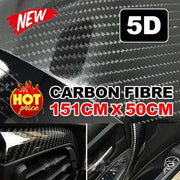 5D 1.51M x 50cm Gloss Black Carbon Fibre Fiber Vinyl Car Wrap Air Release Film by salelink.co.nz