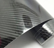 5D 1.51M x 50cm Gloss Black Carbon Fibre Fiber Vinyl Car Wrap Air Release Film by salelink.co.nz