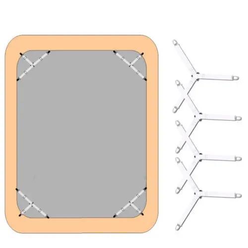 4pcs Triangle Fitted Sheet Strap Clips Grippers Mattress Bed Suspenders Holder by salelink.co.nz