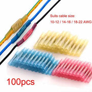 100PCS Heat Shrink Butt Wire Crimp Connectors Kit by salelink.co.nz