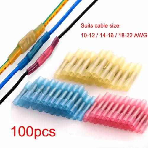 100PCS Heat Shrink Butt Wire Crimp Connectors Kit by salelink.co.nz