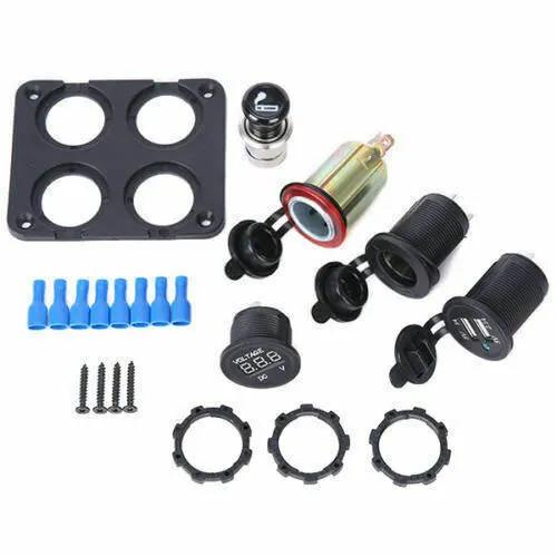 12V-24V Dual Car Cigarette Lighter Plug Socket Dual USB Port Charger Voltmeter by salelink.co.nz