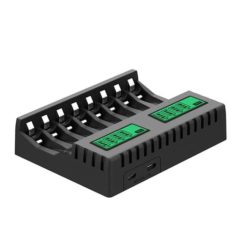 8 Slot Smart Battery Charger for AA/AAA Rechargeable Batteries LCD Display by salelink.co.nz