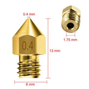 5pcs For Ender 3 PRO CR10 3D Printer 1.75mm 0.4mm MK8 Extruder Nozzles by salelink.co.nz