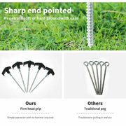 20x Camping Tent Pegs Heavy Duty Screw Steel In Ground Camping Outdoor Stakes by salelink.co.nz