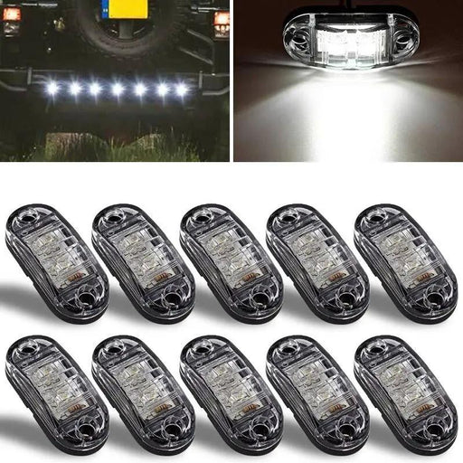 10PCS LED Side Marker White Lights Indicators Trailer Truck RV 12V 24V by salelink.co.nz
